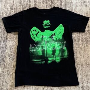The Exorcist Black Green Graphic Horror Movie Tee T Shirt Men’s sz Medium M